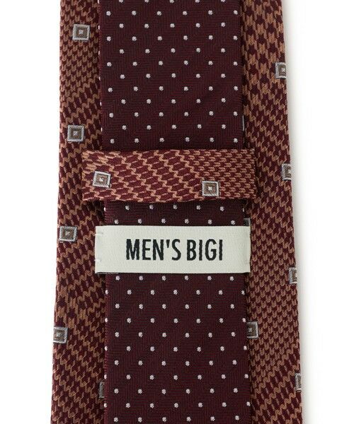 MEN'S BIGI / メンズビギ ネクタイ | グレンチェック×小紋MIX 小剣クレリックタイ | 詳細4