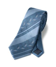 MEN'S BIGI / メンズビギ ネクタイ | 幾何学ストライプ×ピンドット クレリックタイ