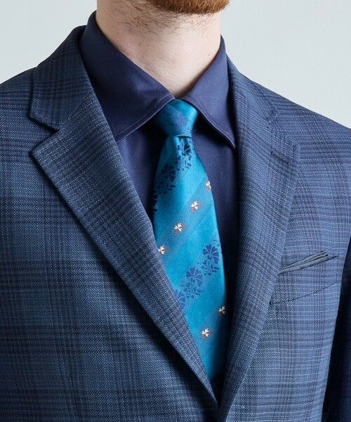 MEN'S BIGI / メンズビギ ネクタイ | 【TIE YOUR TIE /タイユアタイ】フローラル×シャドーストライプ柄ネクタイ | 詳細1