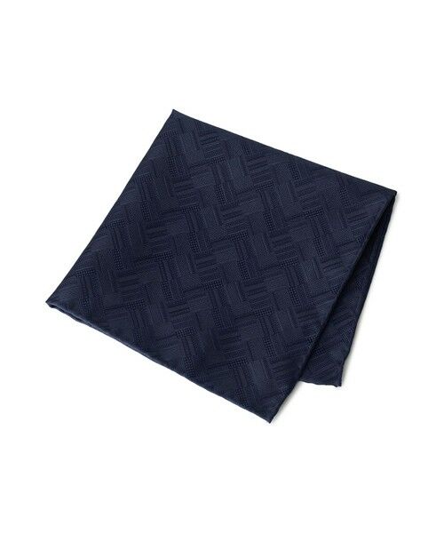 MEN'S BIGI / メンズビギ その他小物 | ジオメトリック柄 シルクチーフ（ネイビー）
