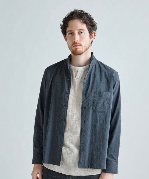 MEN'S BIGI / メンズビギ シャツ・ブラウス | SMARTTECH ナイロンストレッチ スタンドカラーシャツ＜接触冷感/ストレッチ/防シワ性/ウォッシャブル＞ | 詳細1