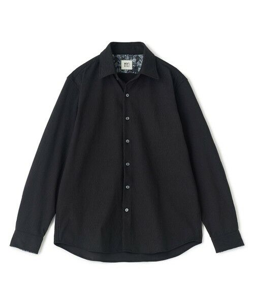 MEN'S BIGI / メンズビギ シャツ・ブラウス | トリコットジャージ ジャガードシャツ（ブラック）