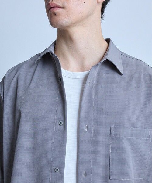 MEN'S BIGI / メンズビギ シャツ・ブラウス | ドットメッシュレギュラーカラーシャツ〈ストレッチ・マシンウォッシャブル・軽量・接触冷感・通気性〉 | 詳細2