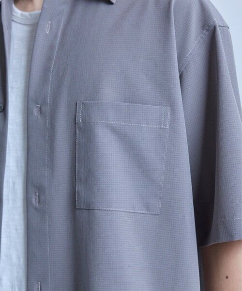 MEN'S BIGI / メンズビギ シャツ・ブラウス | ドットメッシュレギュラーカラーシャツ〈ストレッチ・マシンウォッシャブル・軽量・接触冷感・通気性〉 | 詳細3