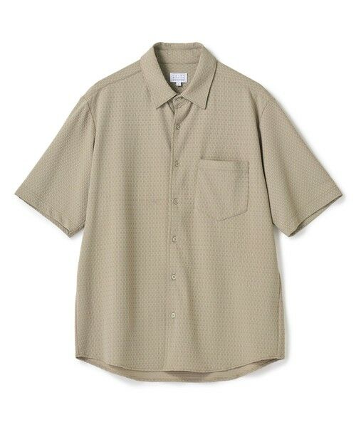 MEN'S BIGI / メンズビギ シャツ・ブラウス | ストレッチナイロンリンクスハーフスリーブシャツ＜ストレッチ・マシンウォッシャブル・接触冷感＞（ベージュ）
