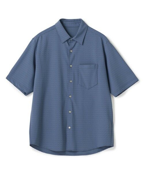 MEN'S BIGI / メンズビギ シャツ・ブラウス | ストレッチナイロンリンクスハーフスリーブシャツ＜ストレッチ・マシンウォッシャブル・接触冷感＞（ブルー）
