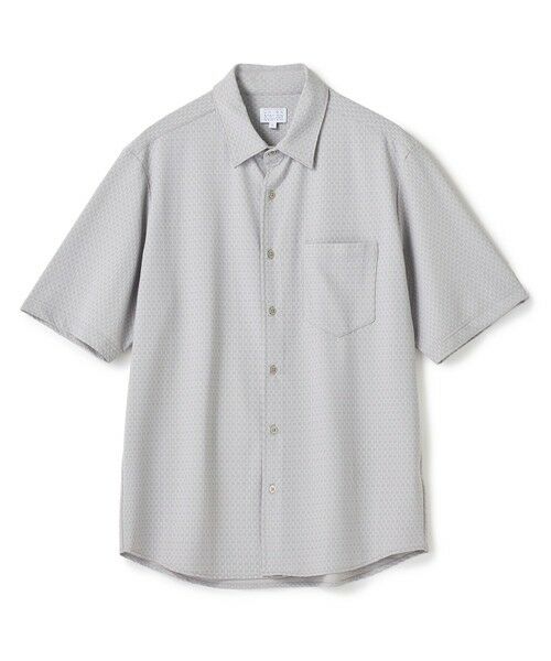 MEN'S BIGI / メンズビギ シャツ・ブラウス | ストレッチナイロンリンクスハーフスリーブシャツ＜ストレッチ・マシンウォッシャブル・接触冷感＞（ライトグレー）