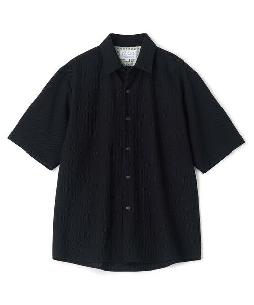MEN'S BIGI / メンズビギ シャツ・ブラウス | ハニカムジャージー半袖シャツ（ブラック）