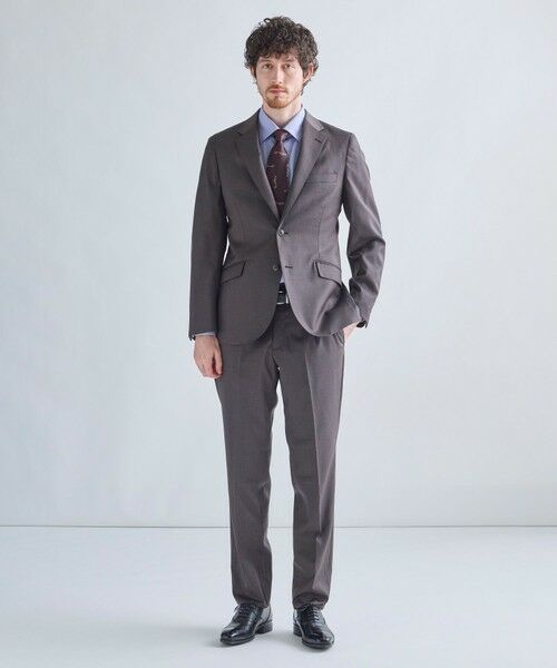MEN'S BIGI / メンズビギ セットアップ | 【Loro Piana/ロロ・ピアーナ】ウールギャバジン 無地スーツ（ブラウン）