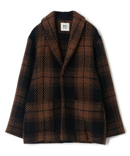 MEN'S BIGI / メンズビギ ブルゾン | 《John Braniganコラボ》ショールカラーニットジャケット（ブラック系）
