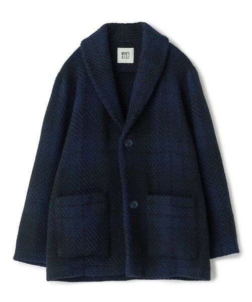 MEN'S BIGI / メンズビギ ブルゾン | 《John Braniganコラボ》ショールカラーニットジャケット（ネイビー系）