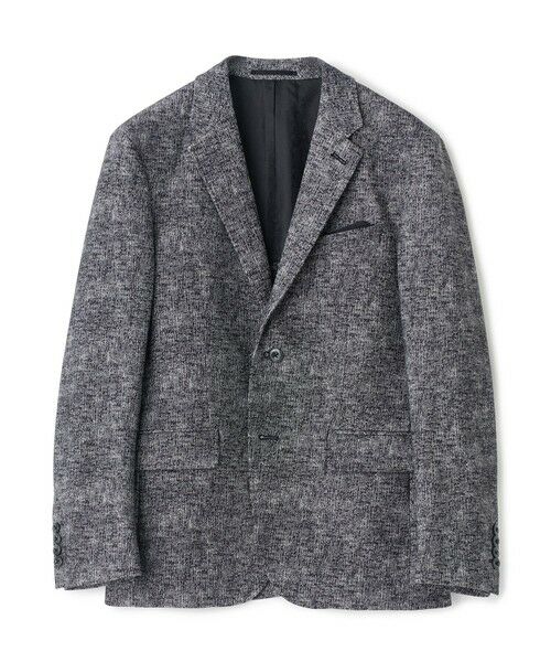 MEN'S BIGI / メンズビギ テーラードジャケット | ヒートパフォーマー ツイードプリント ストレッチジャケット［保温/ハイパワー2wayストレッチ］（ブラック）