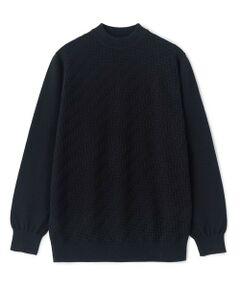 MEN'S BIGI / メンズビギ ニット・セーター | 12Gメリノウール 幾何学柄モックネックニット
