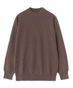 MEN'S BIGI / メンズビギ ニット・セーター | 12Gメリノウール 幾何学柄モックネックニット