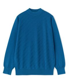 MEN'S BIGI / メンズビギ ニット・セーター | 12Gメリノウール 幾何学柄モックネックニット