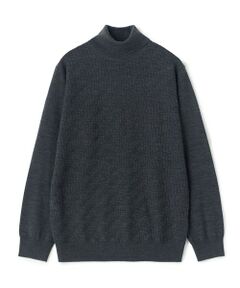 MEN'S BIGI / メンズビギ ニット・セーター | 12Gメリノウール 幾何学柄タートルネックニット