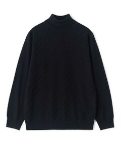 MEN'S BIGI / メンズビギ ニット・セーター | 12Gメリノウール 幾何学柄タートルネックニット