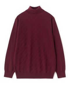 MEN'S BIGI / メンズビギ ニット・セーター | 12Gメリノウール 幾何学柄タートルネックニット