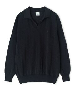MEN'S BIGI / メンズビギ ニット・セーター | 《別注》COLE HAAN 14G変形ヘリンボンジャカードニットスキッパーポロ