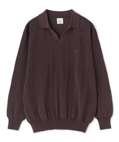 MEN'S BIGI / メンズビギ ニット・セーター | 《別注》COLE HAAN 14G変形ヘリンボンジャカードニットスキッパーポロ
