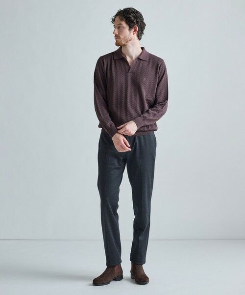 MEN'S BIGI / メンズビギ ニット・セーター | 《別注》COLE HAAN 14G変形ヘリンボンジャカードニットスキッパーポロ | 詳細9