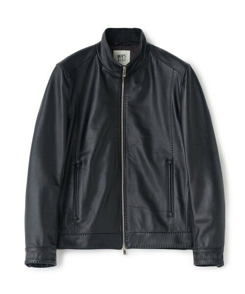 MEN'S BIGI / メンズビギ レザーブルゾン・ジャケット | エクセラファスナー ラムレザージャケット（ブラック）