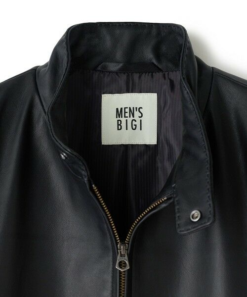 MEN'S BIGI / メンズビギ レザーブルゾン・ジャケット | ミリタリーディテール シープレザーブルゾン | 詳細7