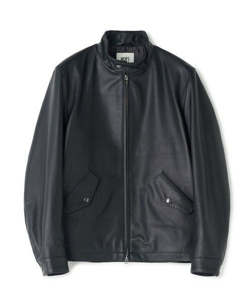 MEN'S BIGI / メンズビギ レザーブルゾン・ジャケット | ミリタリーディテール シープレザーブルゾン（ブラック）