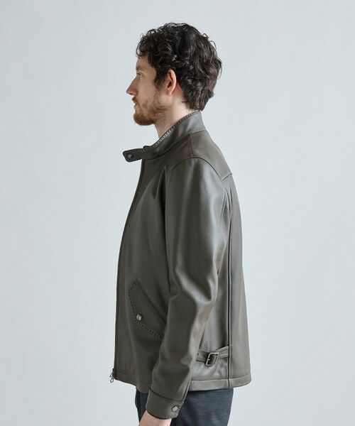 MEN'S BIGI / メンズビギ レザーブルゾン・ジャケット | ミリタリーディテール シープレザーブルゾン | 詳細18