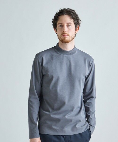 MEN'S BIGI / メンズビギ Tシャツ | アクティブテーラー シルケットスムース UネックロングTシャツ［シルケット加工/抗菌防臭/帯電防止］ | 詳細11