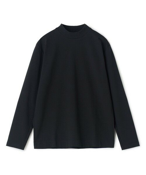 MEN'S BIGI / メンズビギ Tシャツ | アクティブテーラー シルケットスムース UネックロングTシャツ［シルケット加工/抗菌防臭/帯電防止］（ブラック）