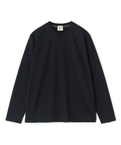 MEN'S BIGI / メンズビギ Tシャツ | リンクスジャカード 変形クルーネックロングTシャツ［抗菌防臭］