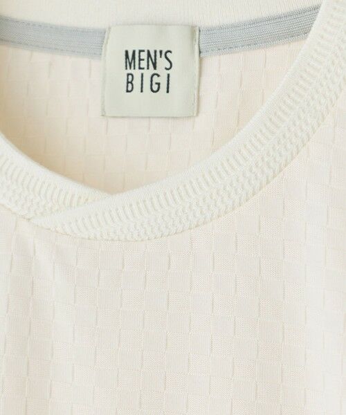 MEN'S BIGI / メンズビギ Tシャツ | リンクスジャカード 変形クルーネックロングTシャツ［抗菌防臭］ | 詳細7