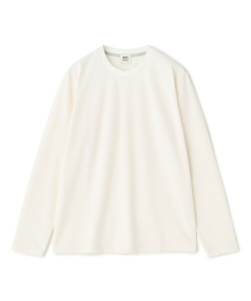 MEN'S BIGI / メンズビギ Tシャツ | リンクスジャカード 変形クルーネックロングTシャツ［抗菌防臭］（ホワイト）