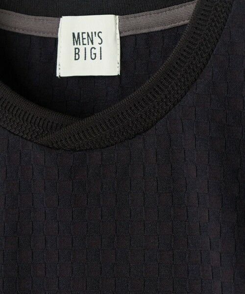 MEN'S BIGI / メンズビギ Tシャツ | リンクスジャカード 変形クルーネックロングTシャツ［抗菌防臭］ | 詳細14