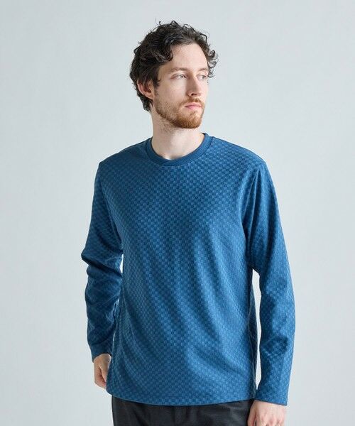 MEN'S BIGI / メンズビギ Tシャツ | リンクスジャカード 変形クルーネックロングTシャツ［抗菌防臭］ | 詳細15