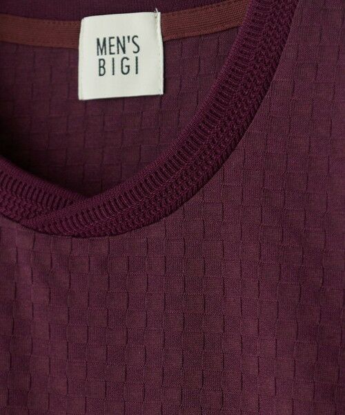 MEN'S BIGI / メンズビギ Tシャツ | リンクスジャカード 変形クルーネックロングTシャツ［抗菌防臭］ | 詳細20