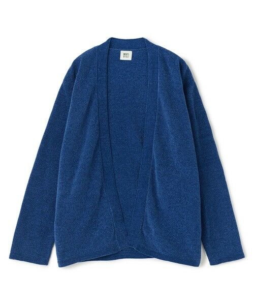 MEN'S BIGI / メンズビギ カーディガン・ボレロ | モールヘリンボン ボタンレスカーディガン（ブルー）