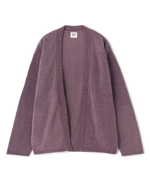 MEN'S BIGI / メンズビギ カーディガン・ボレロ | モールヘリンボン ボタンレスカーディガン（パープル）