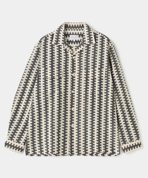 MEN'S BIGI / メンズビギ シャツ・ブラウス | インドクロシェボードシャツ〈ハンドウォッシャブル・通気性〉（ブラック系）