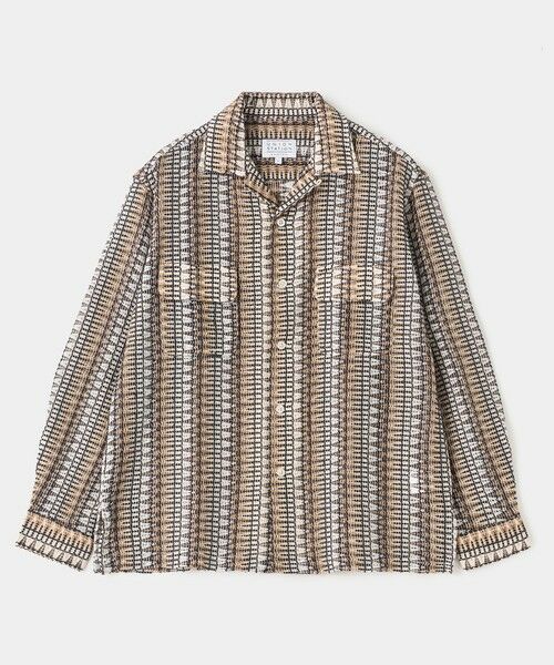 MEN'S BIGI / メンズビギ シャツ・ブラウス | インドクロシェボードシャツ〈ハンドウォッシャブル・通気性〉（ブラウン系）