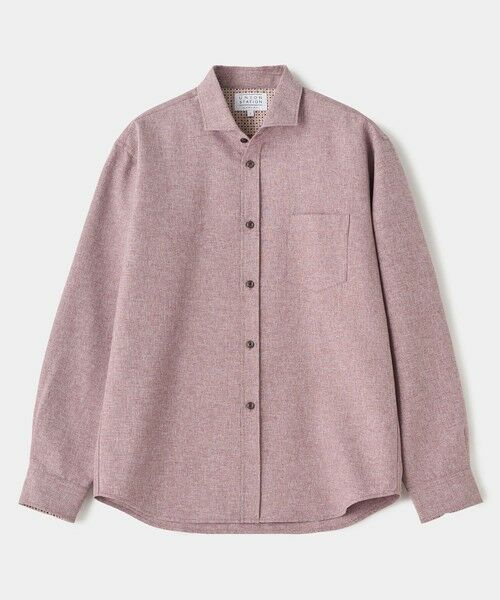 MEN'S BIGI / メンズビギ シャツ・ブラウス | メランジシャンブレーシャツ〈ウォッシャブル〉（ボルドー）