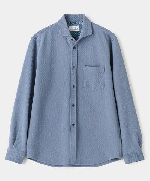 MEN'S BIGI / メンズビギ シャツ・ブラウス | ドビージャーセミワイドカラーシャツ〈ウォッシャブル・ストレッチ・イージーケア〉（ブルーグレー）