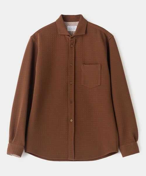 MEN'S BIGI / メンズビギ シャツ・ブラウス | ドビージャーセミワイドカラーシャツ〈ウォッシャブル・ストレッチ・イージーケア〉（ブラウン）