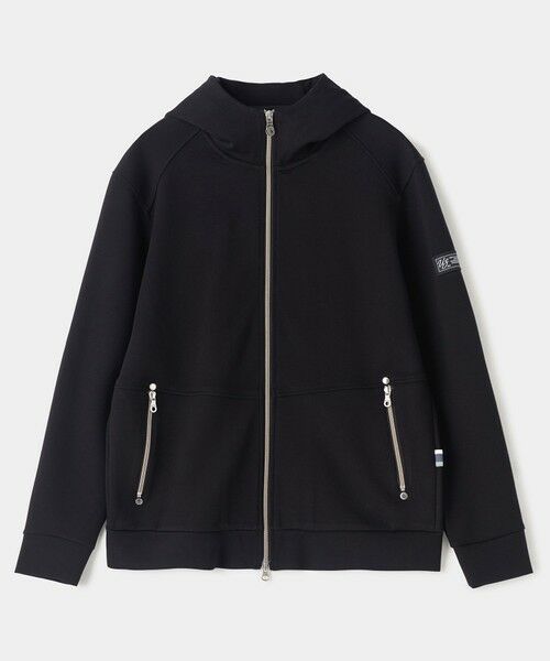 MEN'S BIGI / メンズビギ ブルゾン | BLACK LINE ポンチジップアップフーディ[ストレッチ/ハンドウォッシャブル]（ブラック）