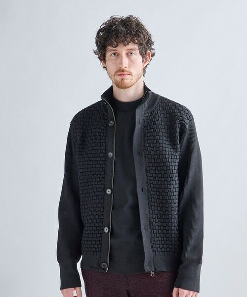 MEN'S BIGI / メンズビギ カーディガン・ボレロ | Amossa ブロックチェック フロントジップカーディガン | 詳細1