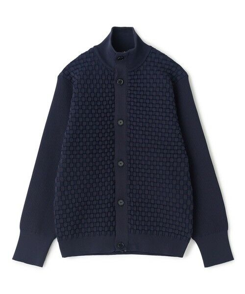 MEN'S BIGI / メンズビギ カーディガン・ボレロ | Amossa ブロックチェック フロントジップカーディガン（ネイビー）