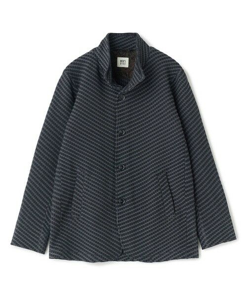 MEN'S BIGI / メンズビギ その他アウター | ブリスターニットジャカード スタンドジャケット（ブラック）