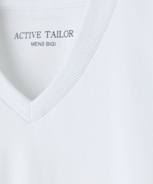 MEN'S BIGI / メンズビギ Tシャツ | アクティブテーラー シルケットスムース VネックロングTシャツ［シルケット加工/抗菌防臭/帯電防止］ | 詳細7