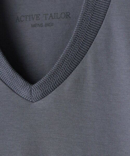 MEN'S BIGI / メンズビギ Tシャツ | アクティブテーラー シルケットスムース VネックロングTシャツ［シルケット加工/抗菌防臭/帯電防止］ | 詳細15